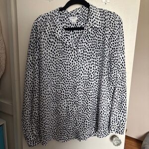 J. Crew Factory Button Down Spotted Blouse